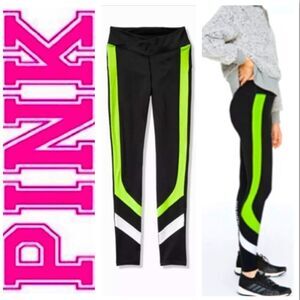 Victoria Secret Pink Neon Yellow Fleece Leggings
